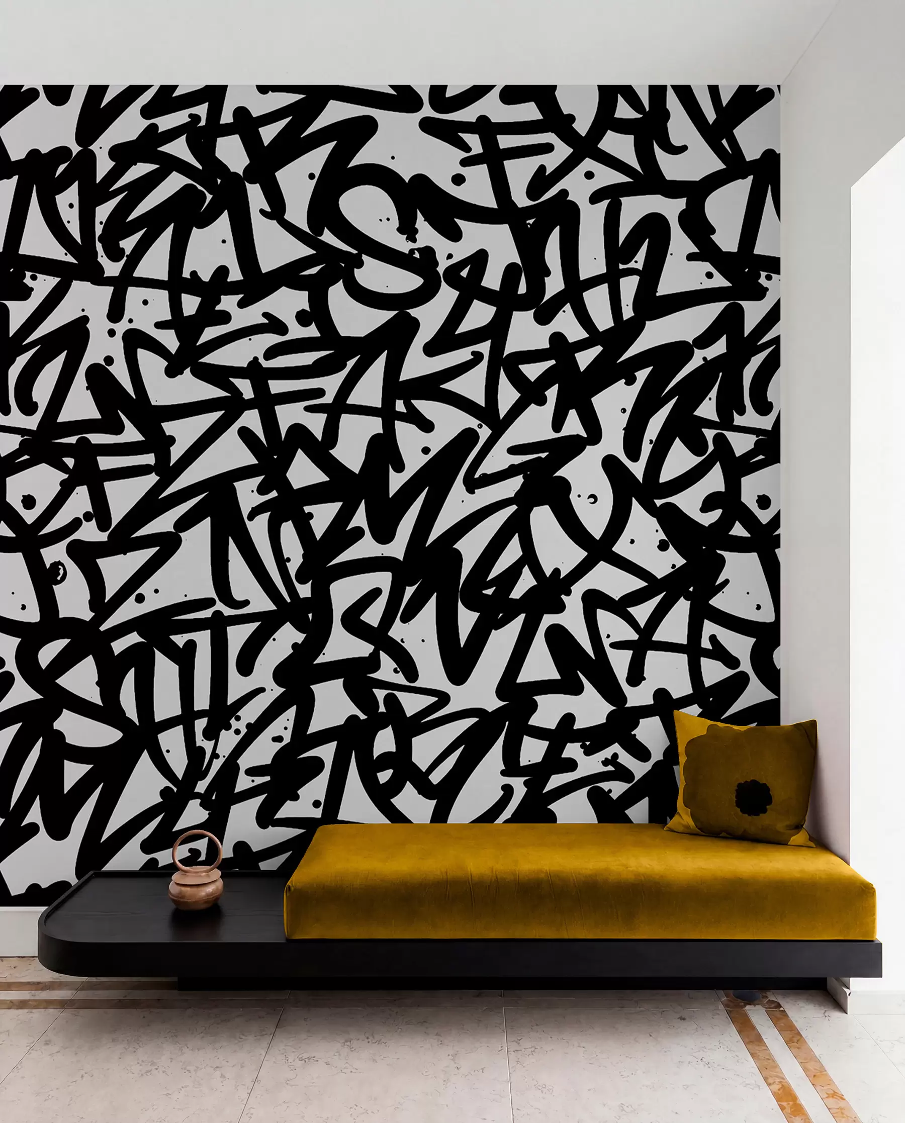 fototapeter Graffiti Emotions: Svart u99087v3