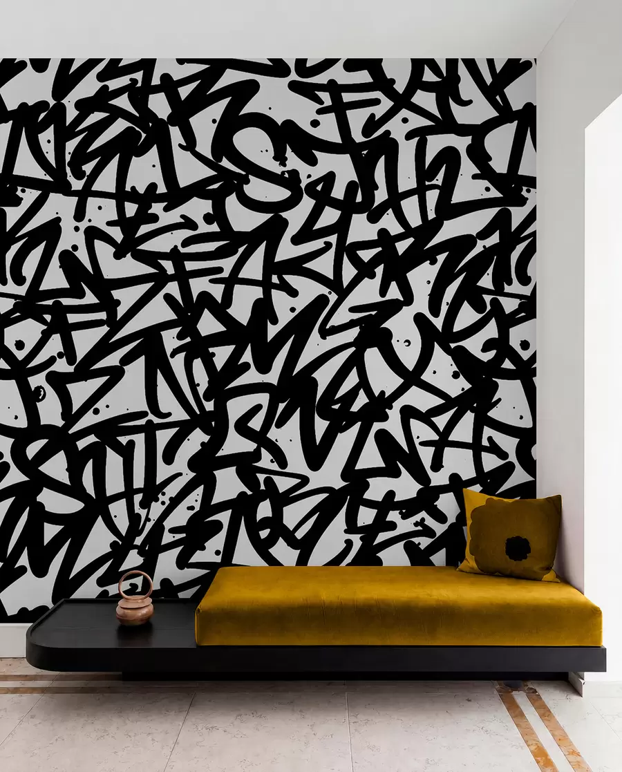 fototapeter Graffiti Emotions: Svart u99087v3