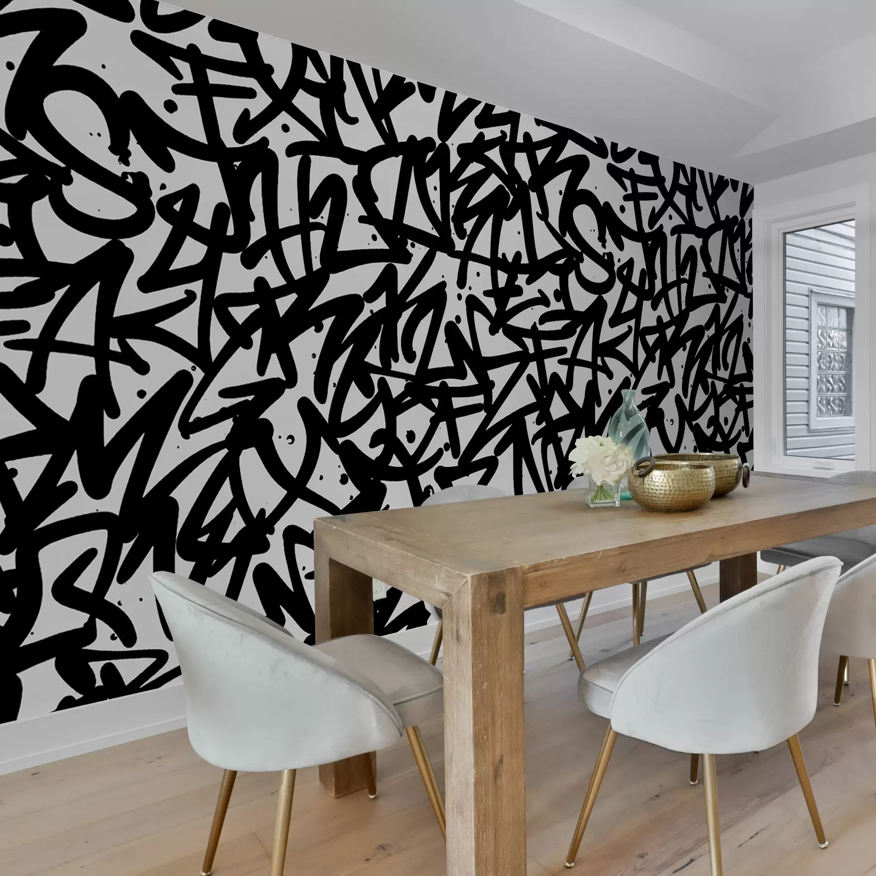 fototapeter Graffiti Emotions: Svart u99087v3