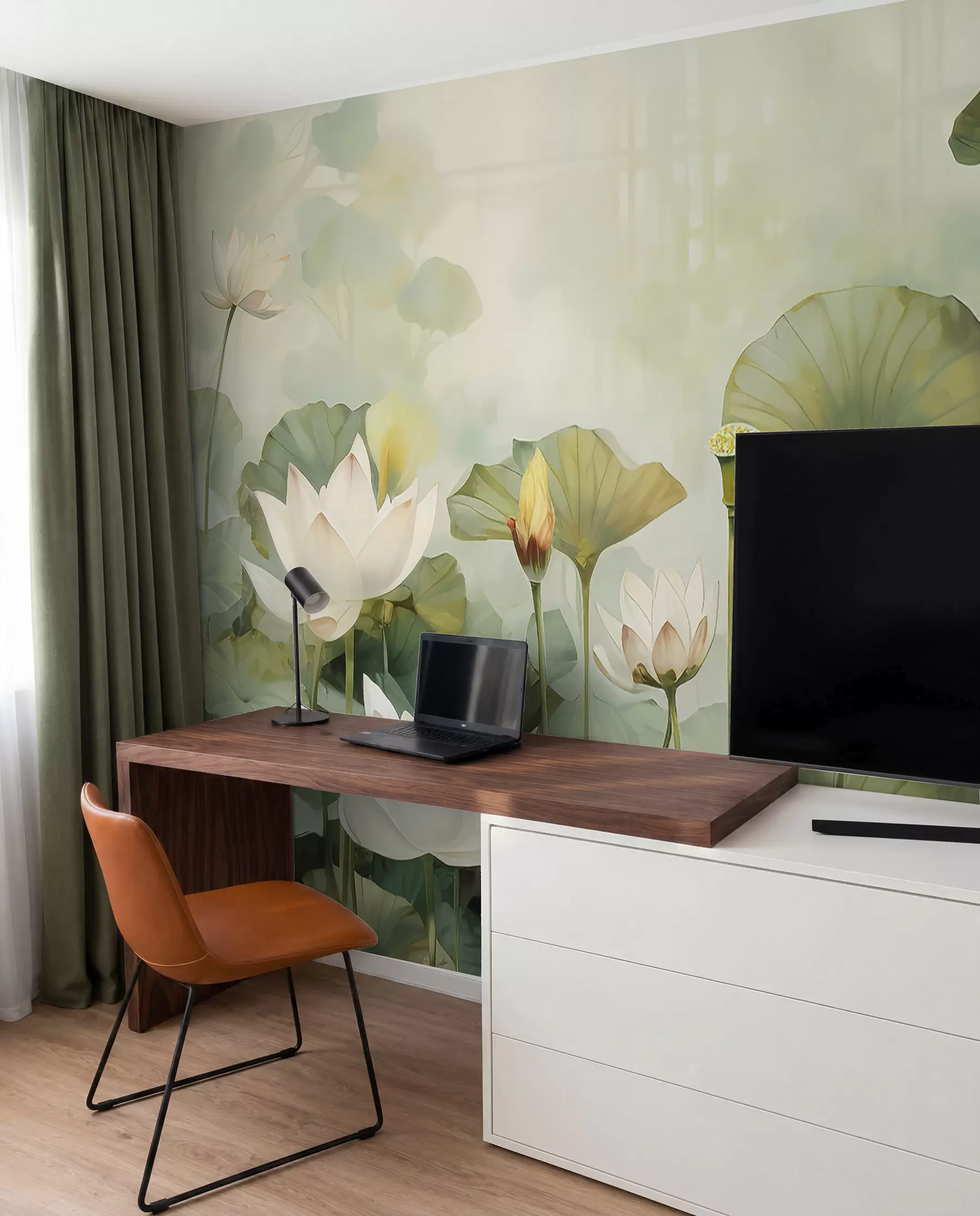 fototapeter Lotusblomster i innsjøen, jungel, tropisk kunst, grøntområder u99454d1