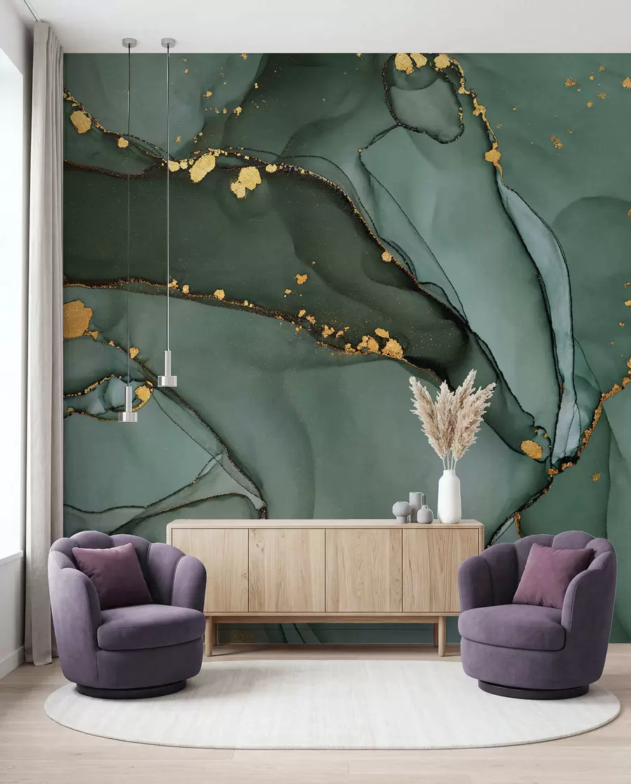 fototapeter Luksus Onyx-marmor med metalliske sprekker u50235d1
