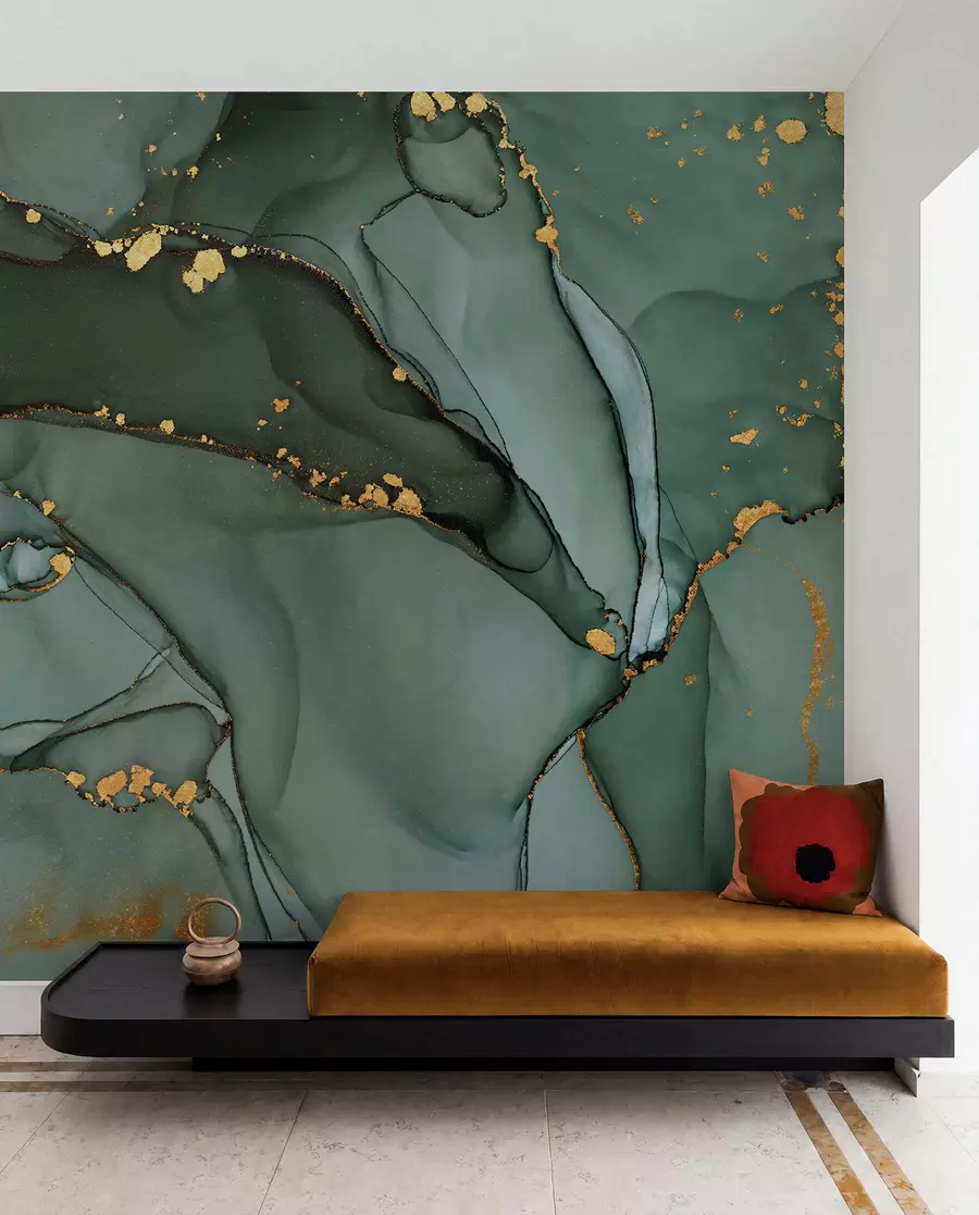 fototapeter Luksus Onyx-marmor med metalliske sprekker u50235d1