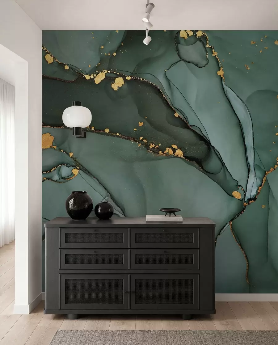 fototapeter Luksus Onyx-marmor med metalliske sprekker u50235d1