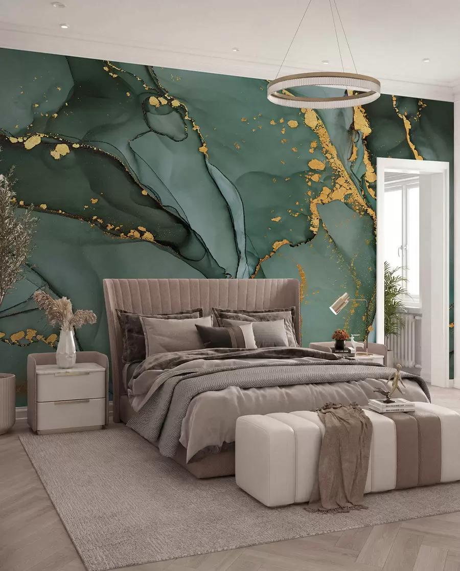 fototapeter Luksus Onyx-marmor med metalliske sprekker u50235d2