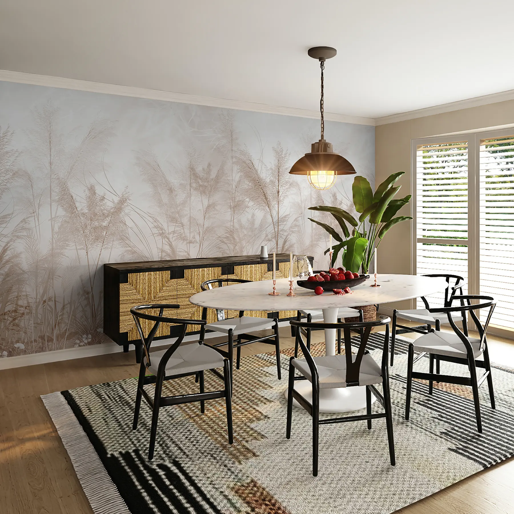 fototapeter Høye planter i pastellfarger u93903d2